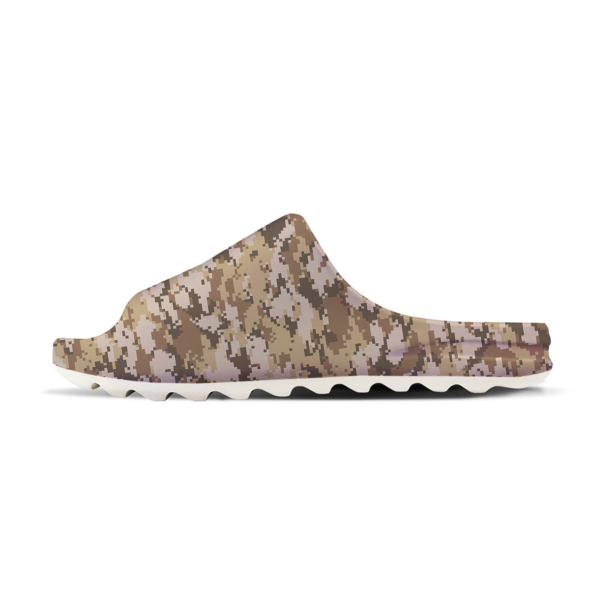 Digital Camo Beige Print Pattern Sandals-grizzshop