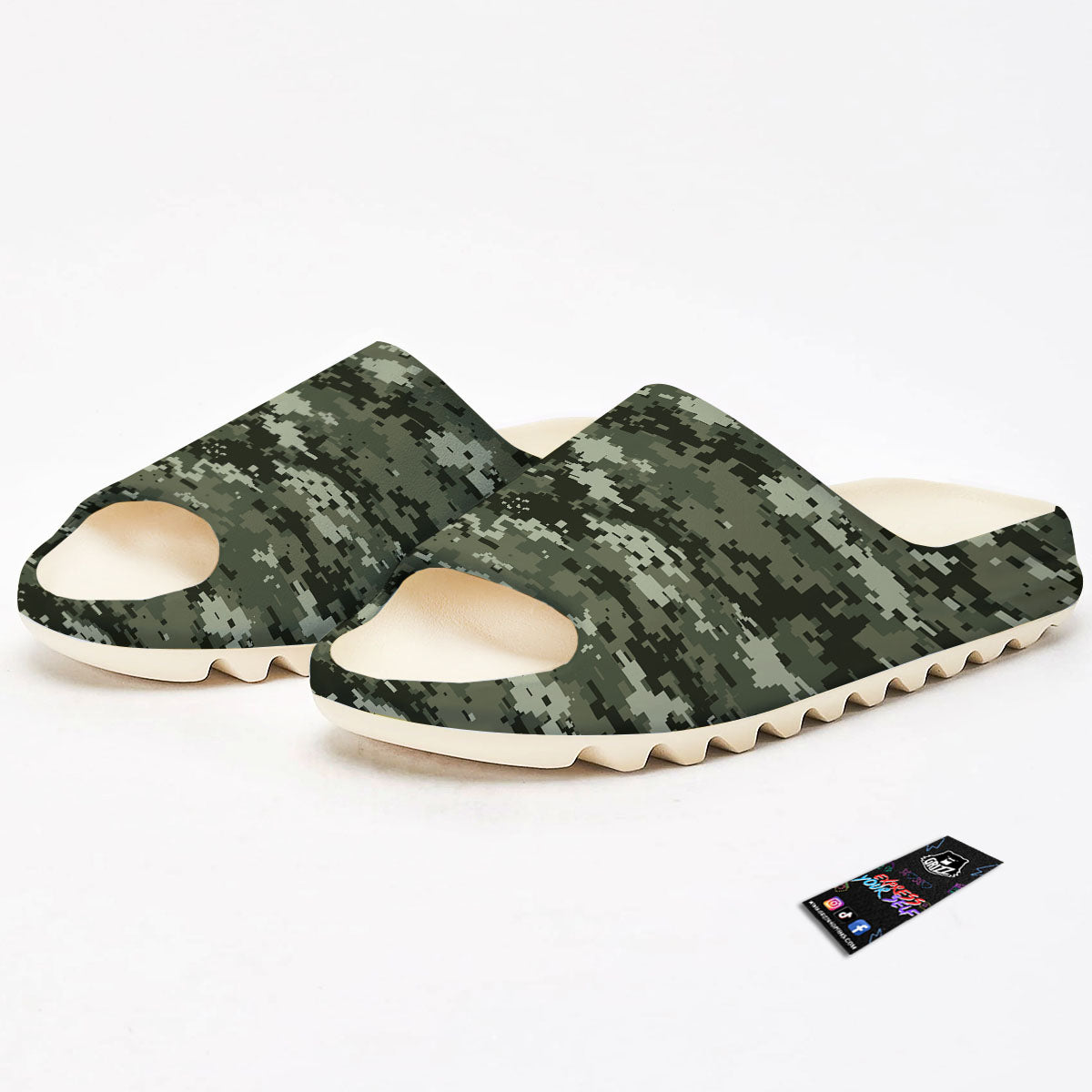 Digital Camo Desert Print Pattern Sandals-grizzshop