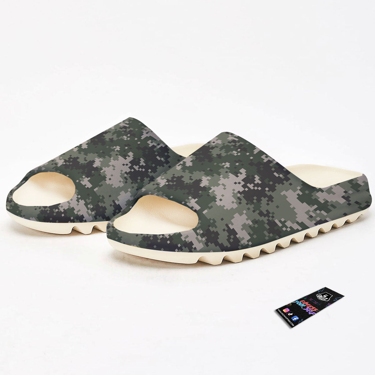 Digital Camo Military Print Pattern Sandals-grizzshop