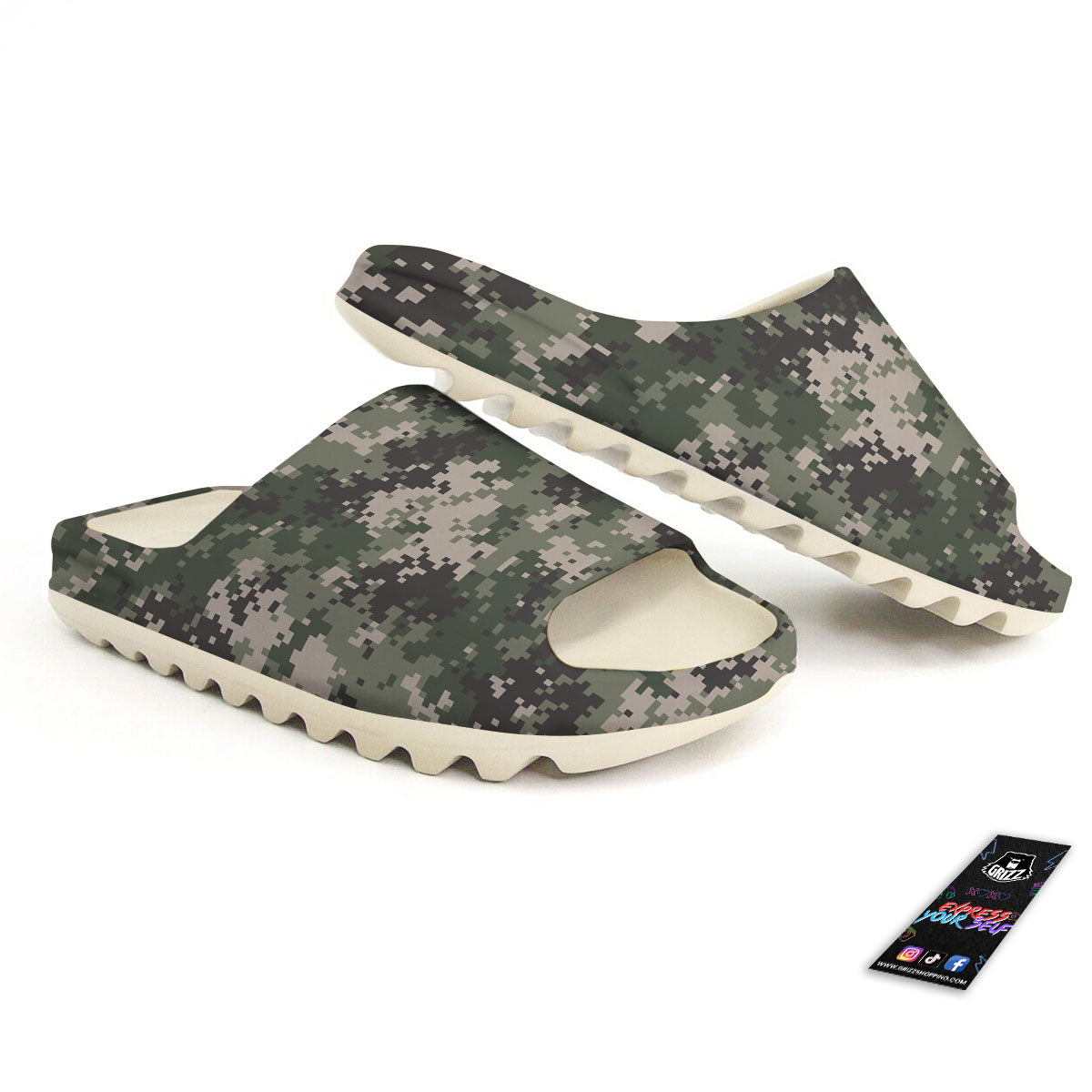 Digital Camo Military Print Pattern Sandals-grizzshop