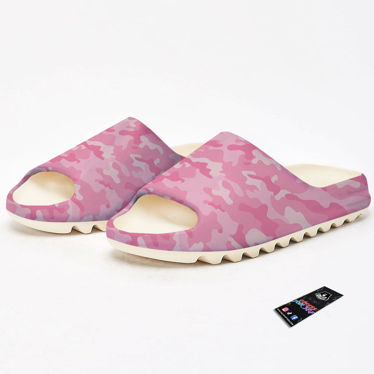 Digital Camo Pink Print Pattern Sandals-grizzshop