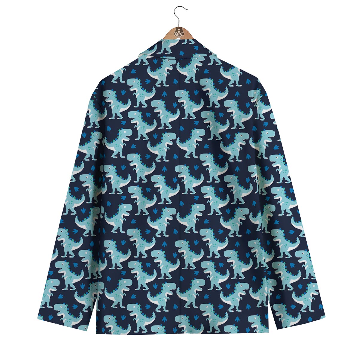 Dino Cartoon Dinosaur Pattern Print Men's Blazer-grizzshop