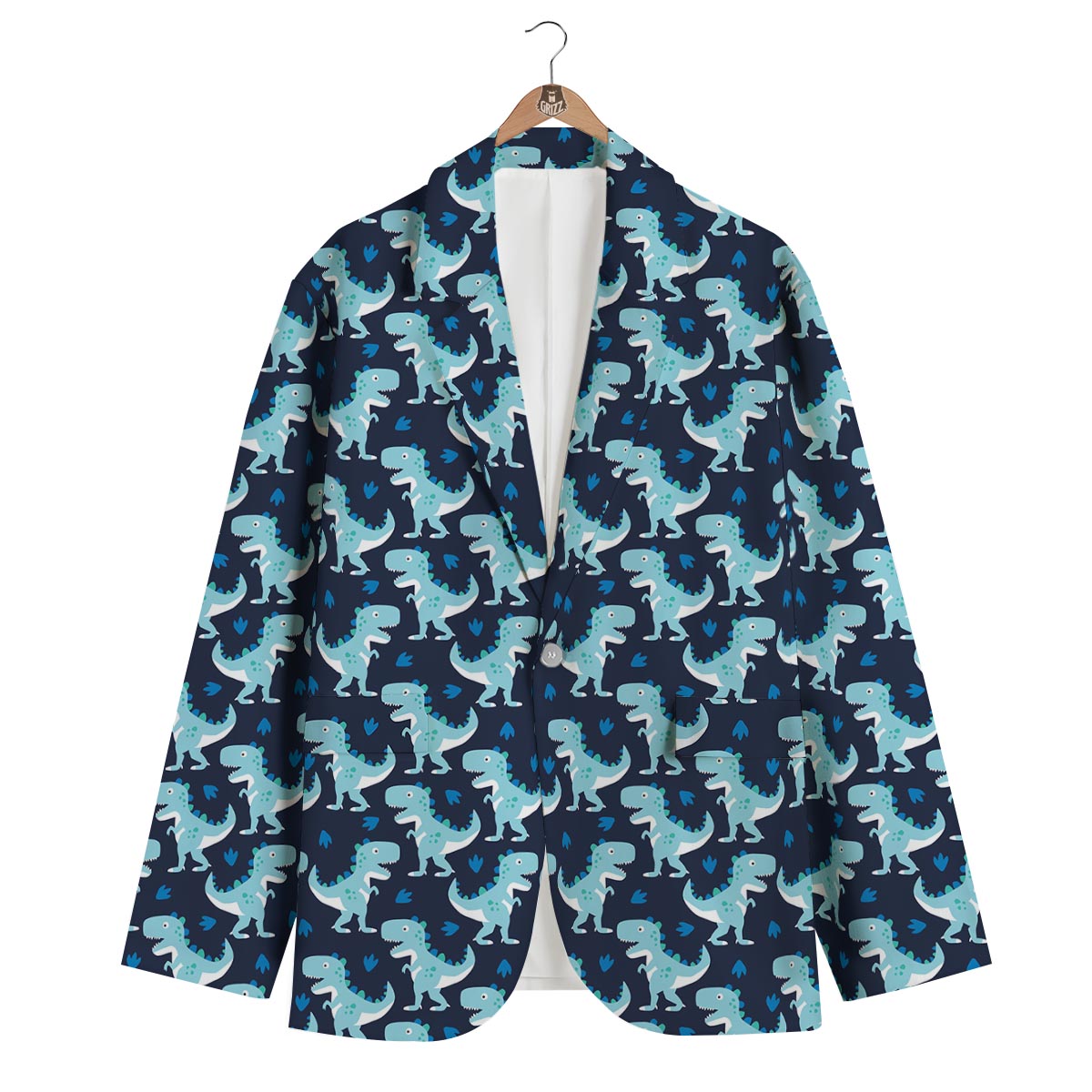 Dino Cartoon Dinosaur Pattern Print Men's Blazer-grizzshop