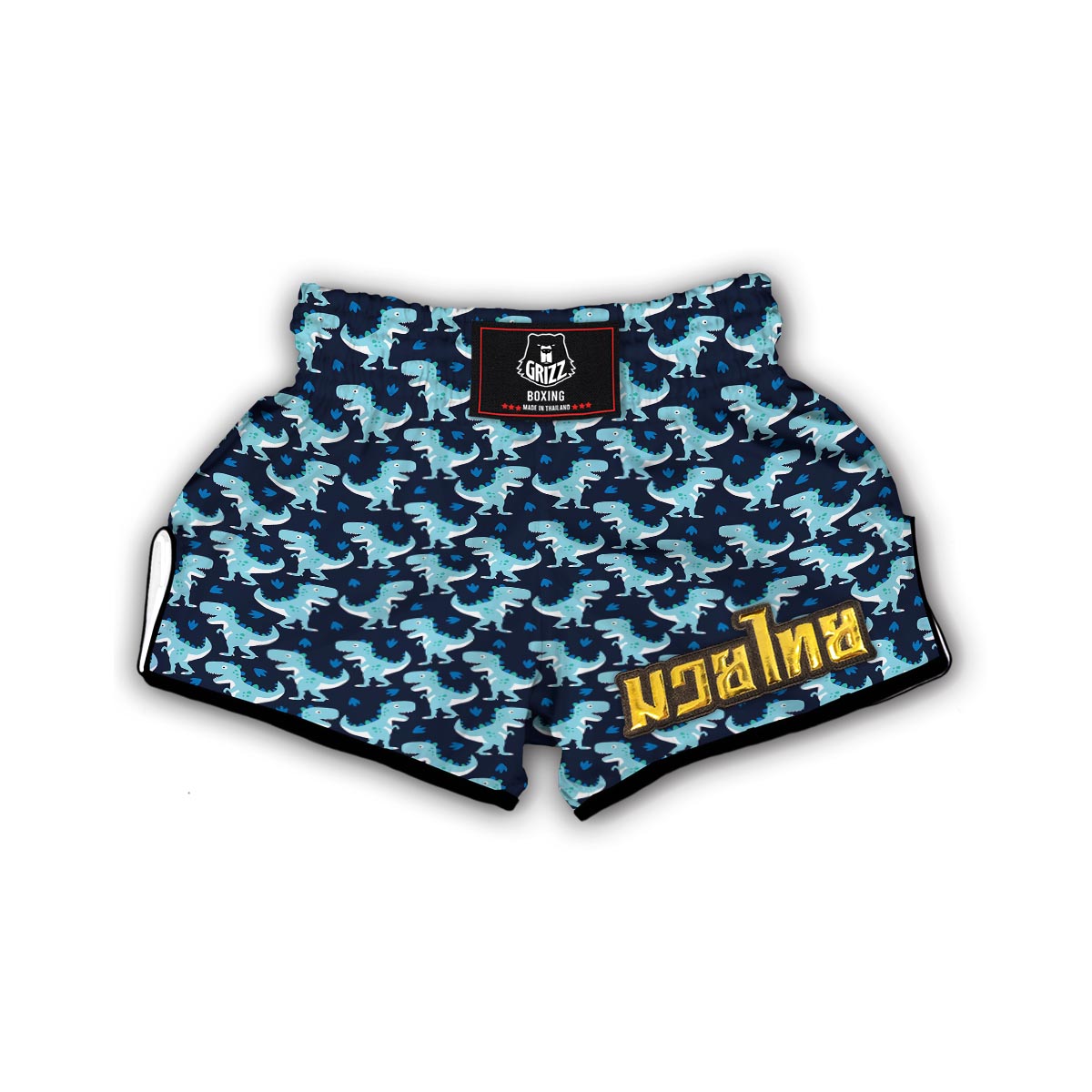 Dino Cartoon Dinosaur Pattern Print Muay Thai Boxing Shorts-grizzshop