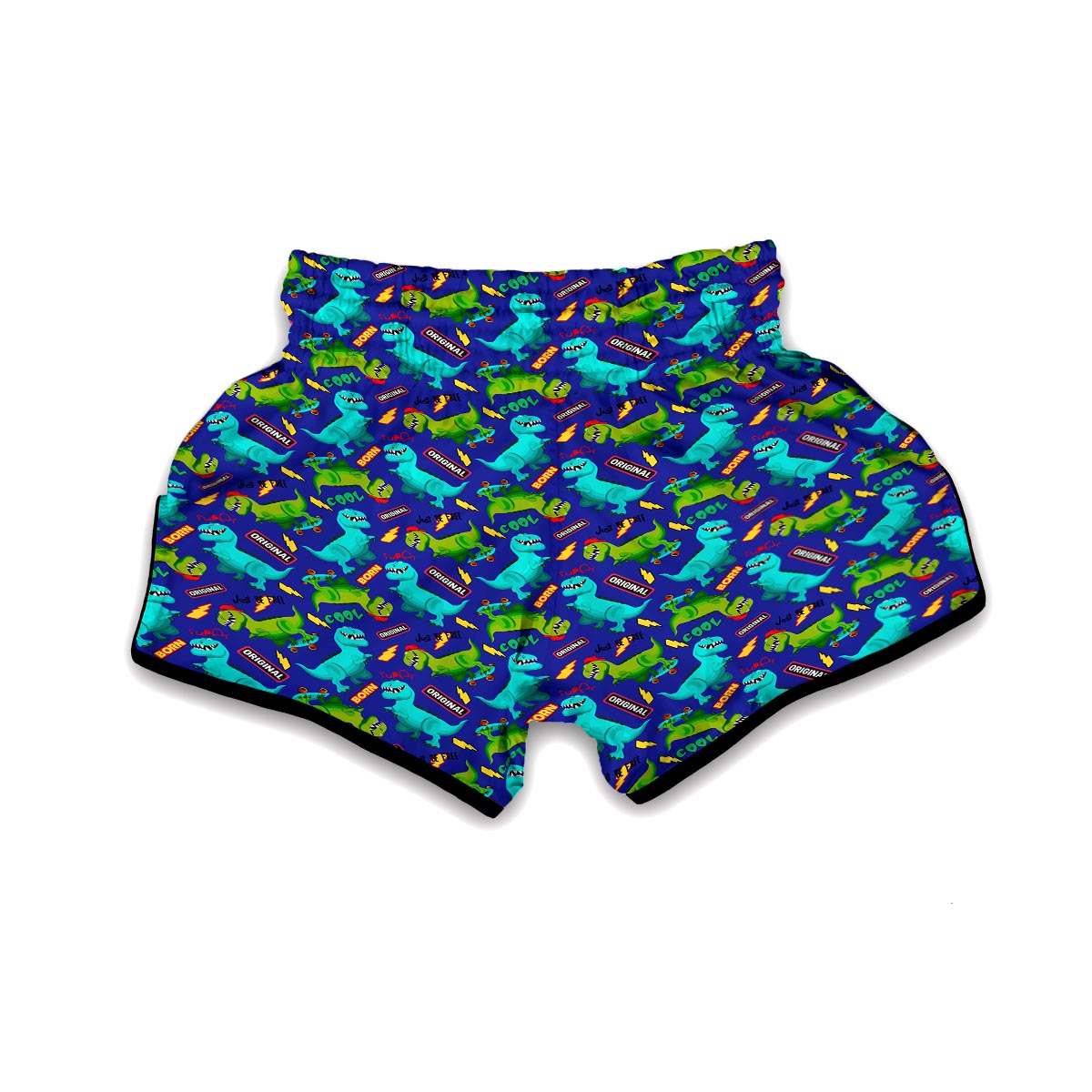 Dino Dinosaur Cartoon Pattern Print Muay Thai Boxing Shorts-grizzshop