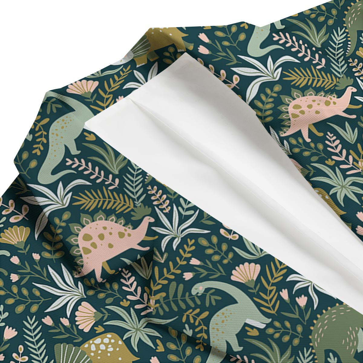 Dino Dinosaur Flower Leaf Pattern Print Men's Blazer-grizzshop