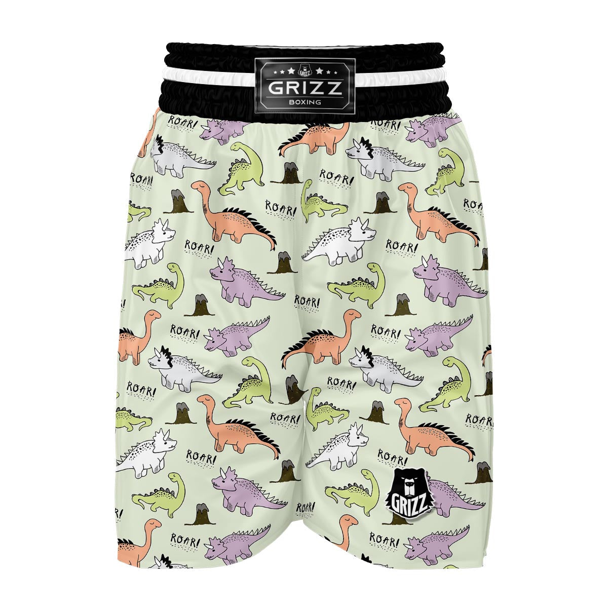 Dino Roar Dinosaur Pattern Print Boxing Shorts-grizzshop