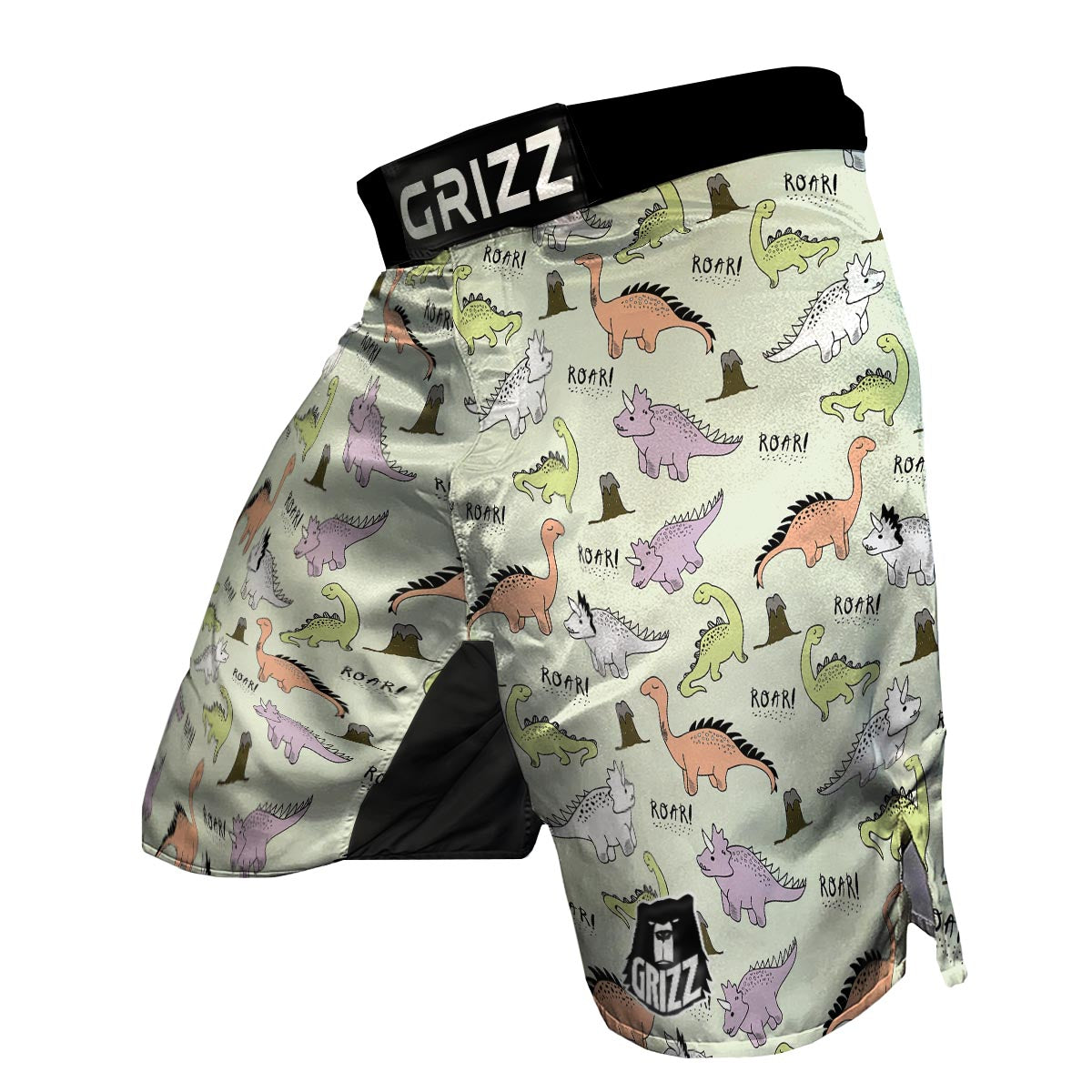 Dino Roar Dinosaur Pattern Print MMA Shorts-grizzshop