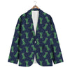 Dino T-Rex Christmas Santa Claus Print Pattern Men's Blazer-grizzshop