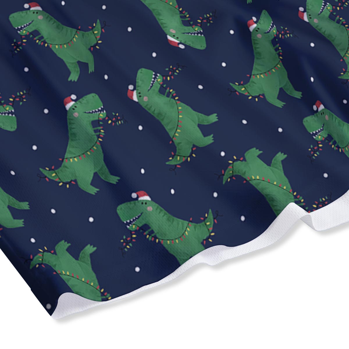 Dino T-Rex Christmas Santa Claus Print Pattern Mesh Shorts