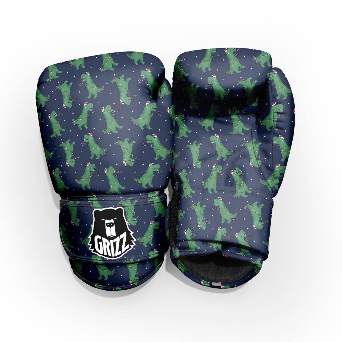 Dino T-Rex Christmas Santa Claus Print Pattern Pro Boxing Glove
