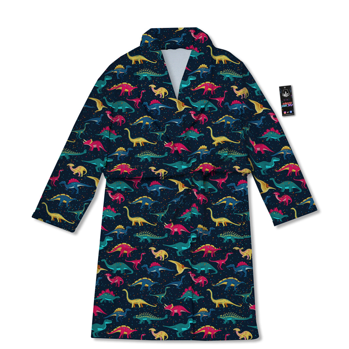 Dinosaur Colorful Print Pattern Bathrobe-grizzshop