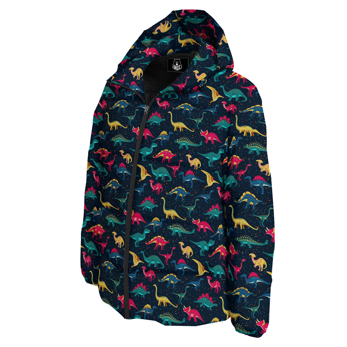 Dinosaur Colorful Print Pattern Down Jacket-grizzshop
