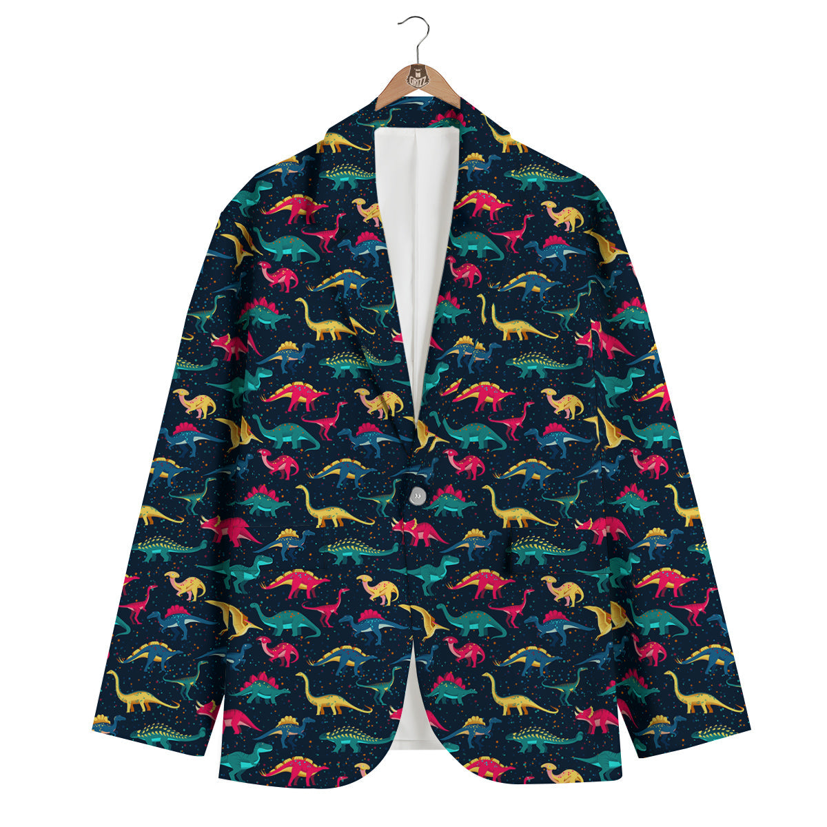 Dinosaur Colorful Print Pattern Men's Blazer-grizzshop