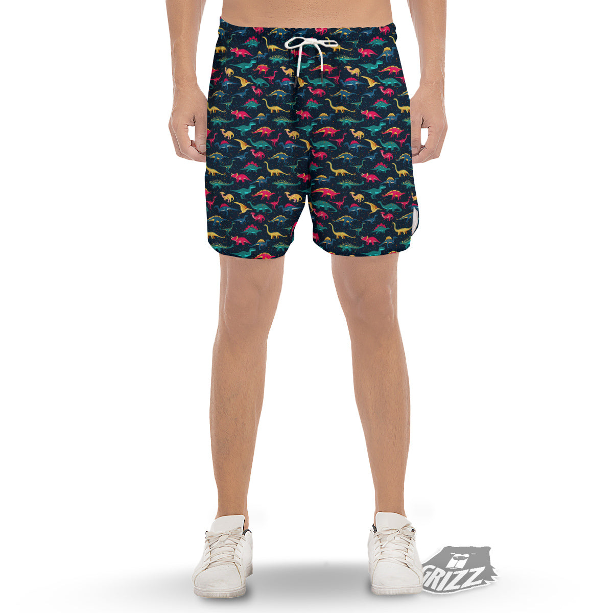 Dinosaur Colorful Print Pattern Men's Gym Shorts-grizzshop