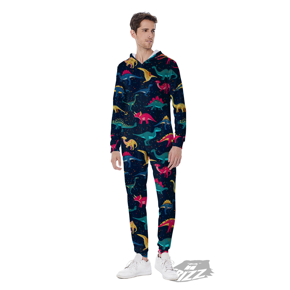 Dinosaur Colorful Print Pattern Men's Jumpsuit-grizzshop
