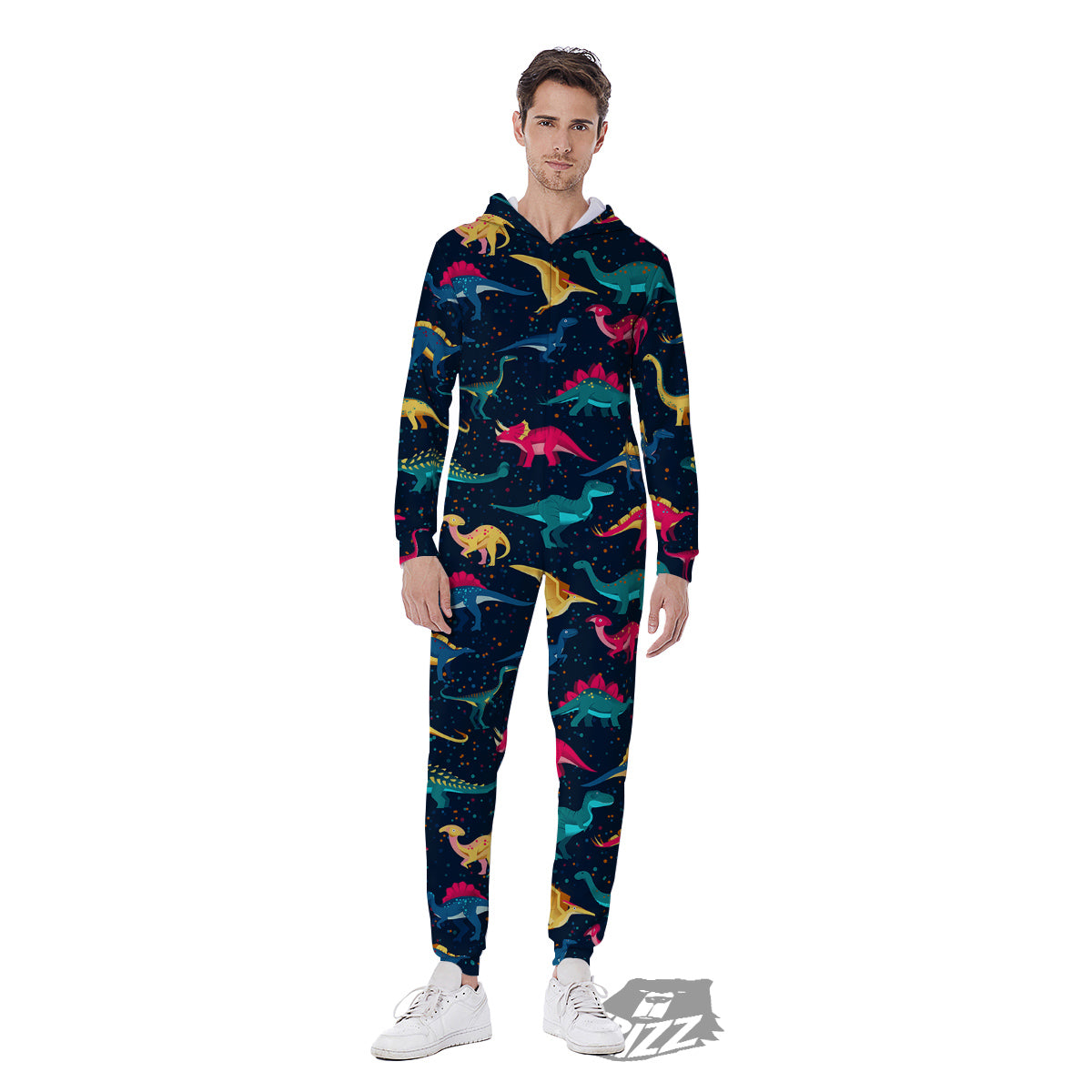 Dinosaur Colorful Print Pattern Men's Jumpsuit-grizzshop