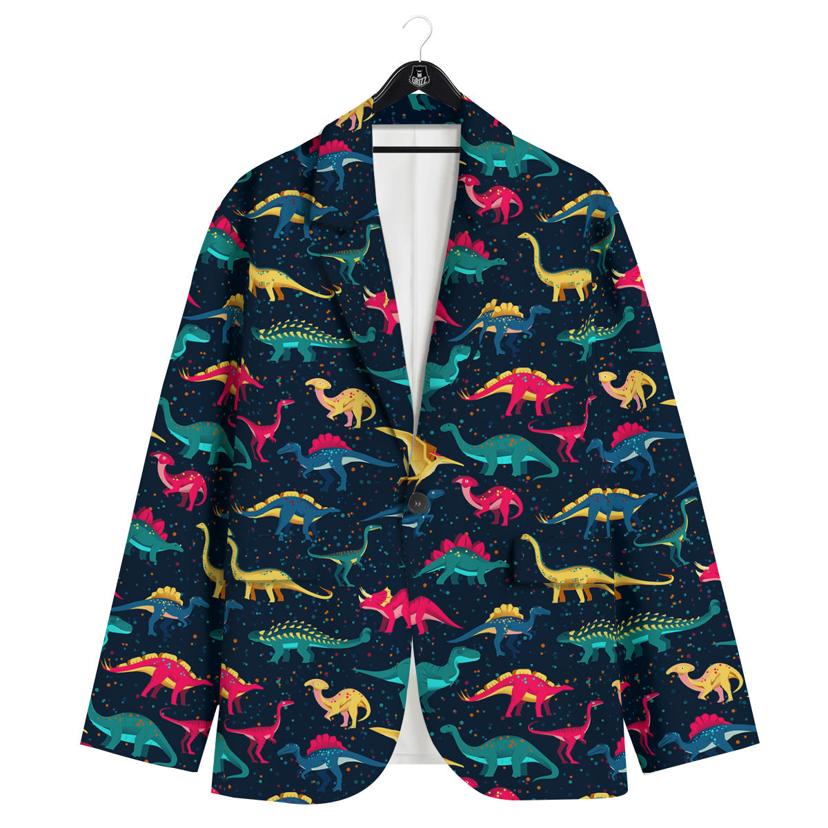 Dinosaur Colorful Print Pattern Men's Sport Coat-grizzshop