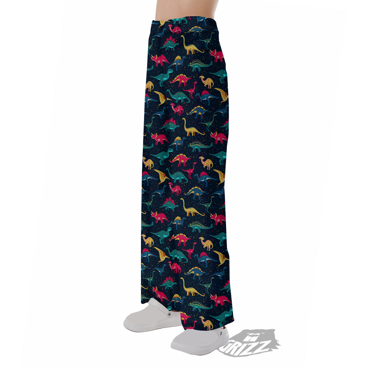Dinosaur Colorful Print Pattern Pajama Pants-grizzshop