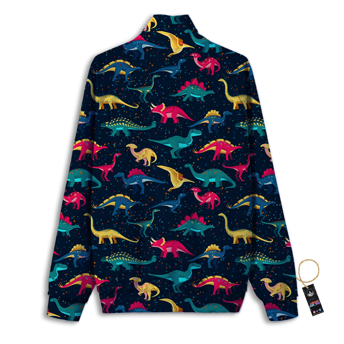 Dinosaur Colorful Print Pattern Track Jacket-grizzshop
