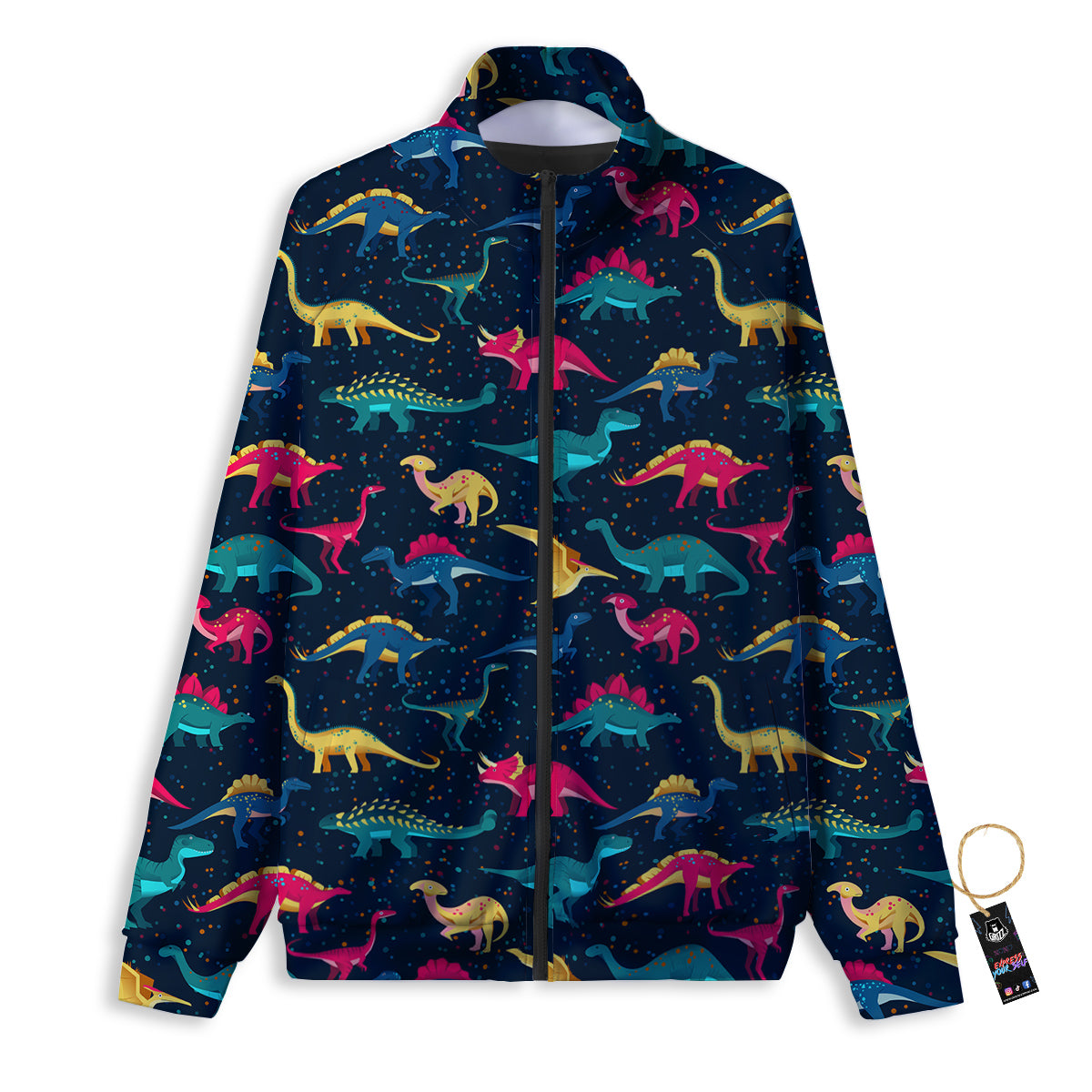 Dinosaur Colorful Print Pattern Track Jacket-grizzshop