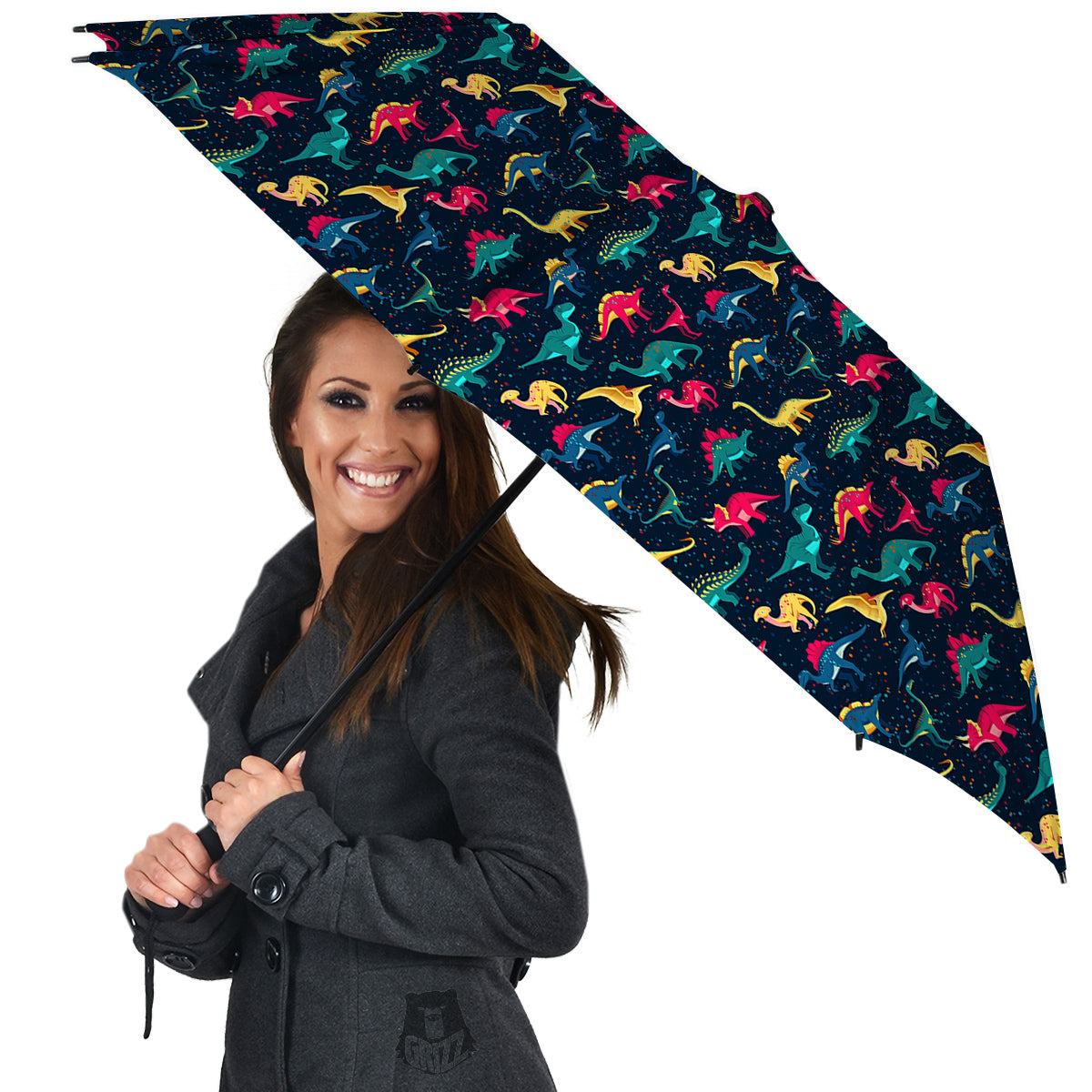 Dinosaur Colorful Print Pattern Umbrella-grizzshop