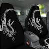 Dinosaur Fossil White And Black Print Car Seat Covers-grizzshop