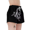 Dinosaur Fossil White And Black Print Women's Shorts-grizzshop