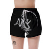 Dinosaur Fossil White And Black Print Women's Shorts-grizzshop