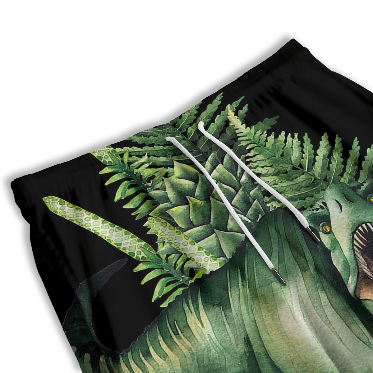 Dinosaur T Rex And Jurassic Plants Print Men's Athletic Shorts