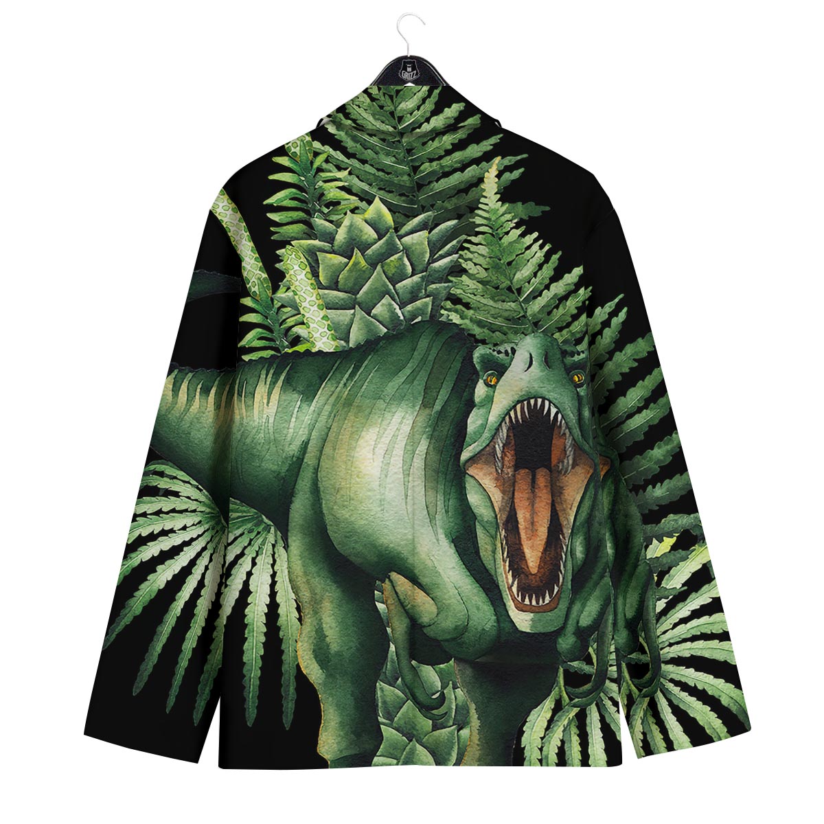 Dinosaur T Rex And Jurassic Plants Print Men's Sport Coat-grizzshop