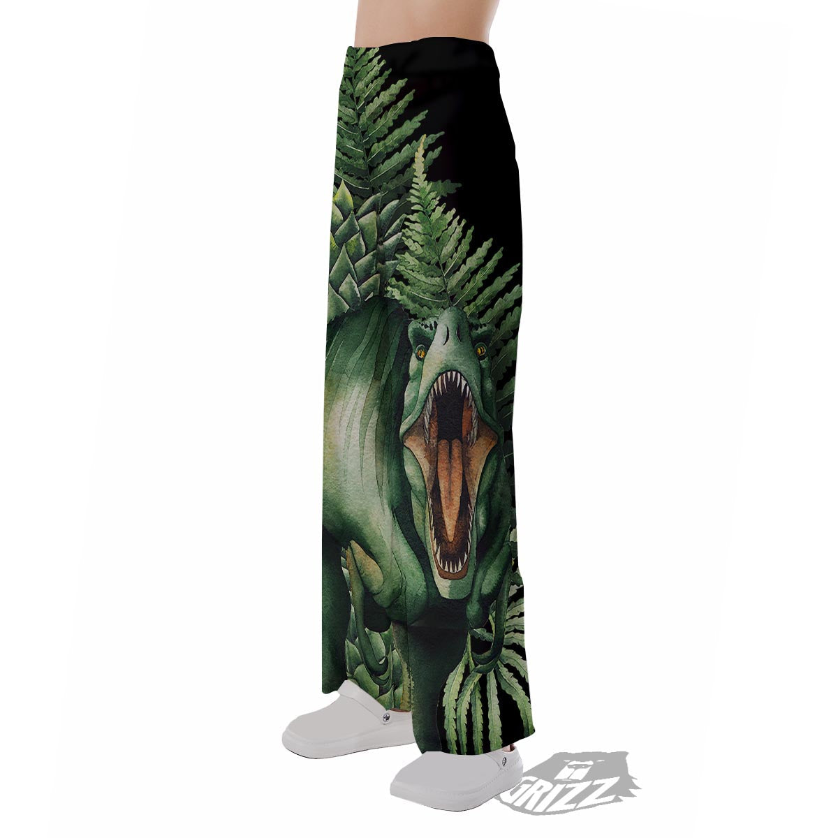Dinosaur T Rex And Jurassic Plants Print Pajama Pants-grizzshop