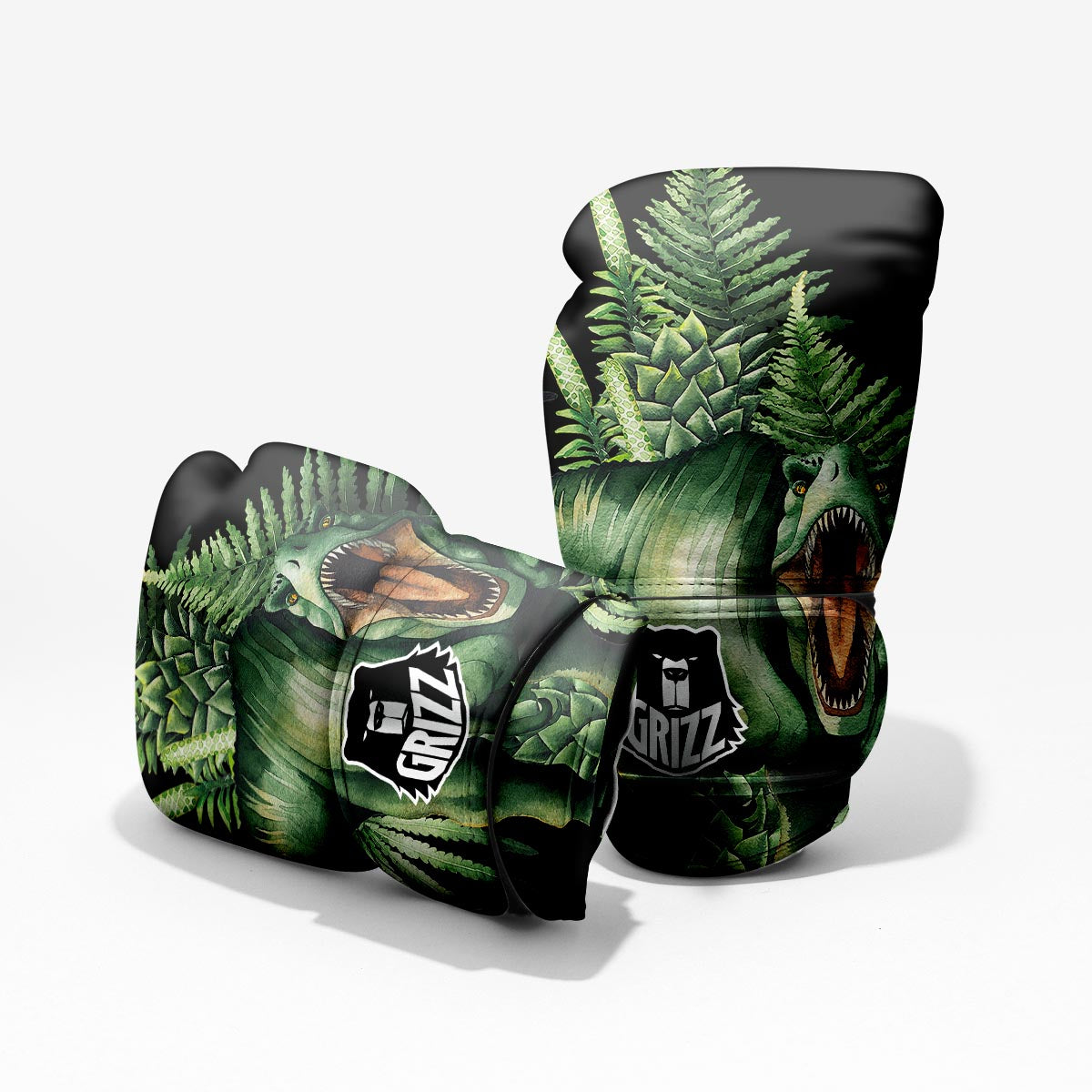 Dinosaur T Rex And Jurassic Plants Print Pro Boxing Glove