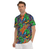 Dinosaur T-rex Graffiti Print Men's Golf Shirts-grizzshop