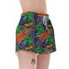 Dinosaur T-rex Graffiti Print Women's Shorts-grizzshop