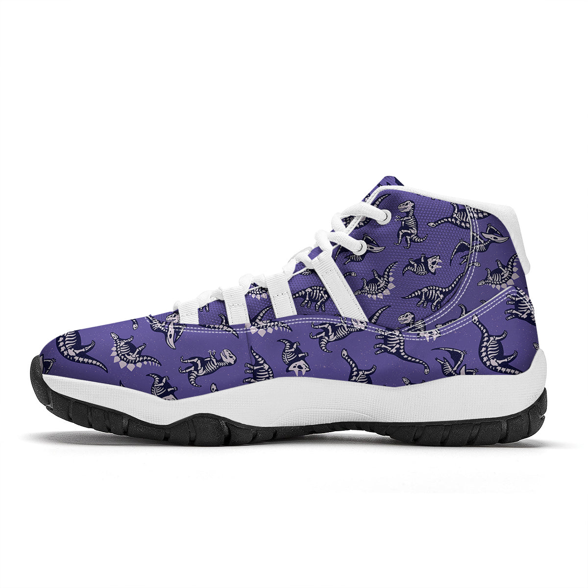 Dinosaur T rex Print Pattern White Bball Shoes-grizzshop