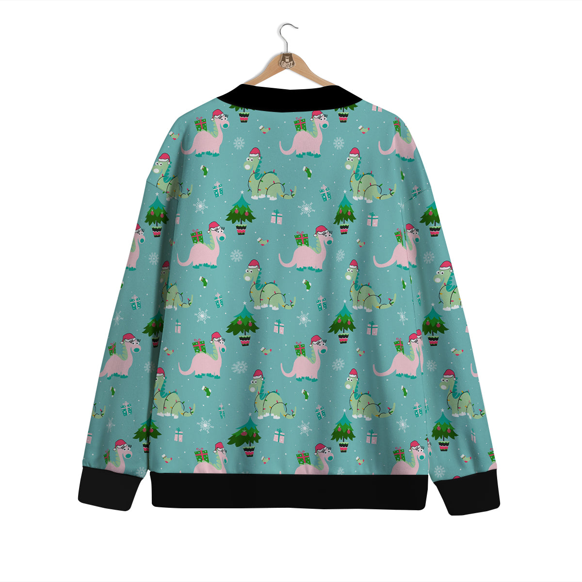 Dinosaur Xmas Print Pattern Cardigan-grizzshop