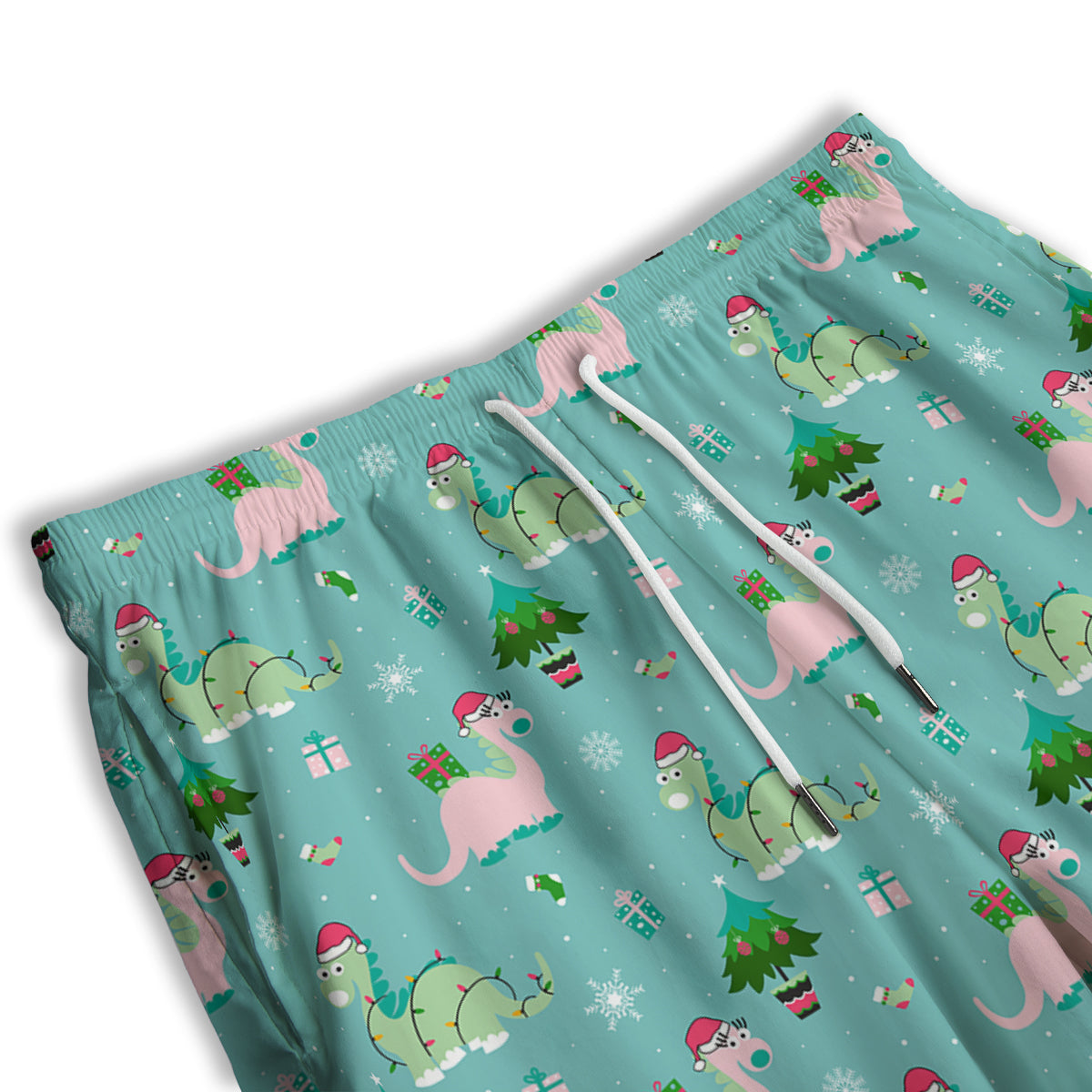 Dinosaur Xmas Print Pattern Men's Athletic Shorts