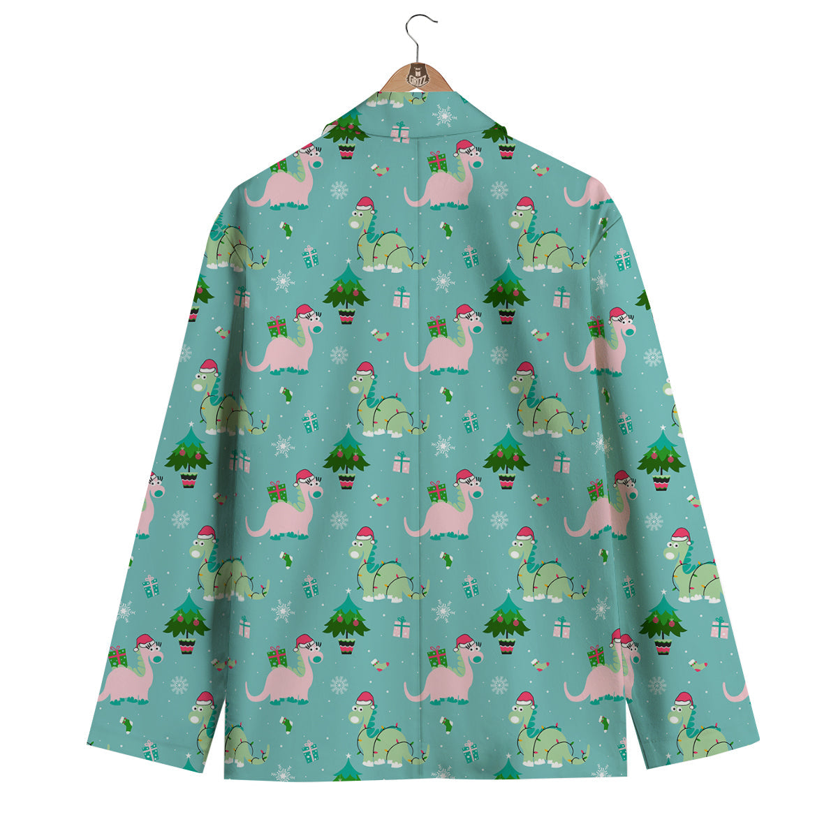 Dinosaur Xmas Print Pattern Men's Blazer-grizzshop
