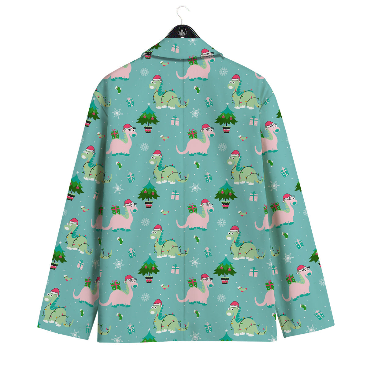 Dinosaur Xmas Print Pattern Men's Sport Coat-grizzshop