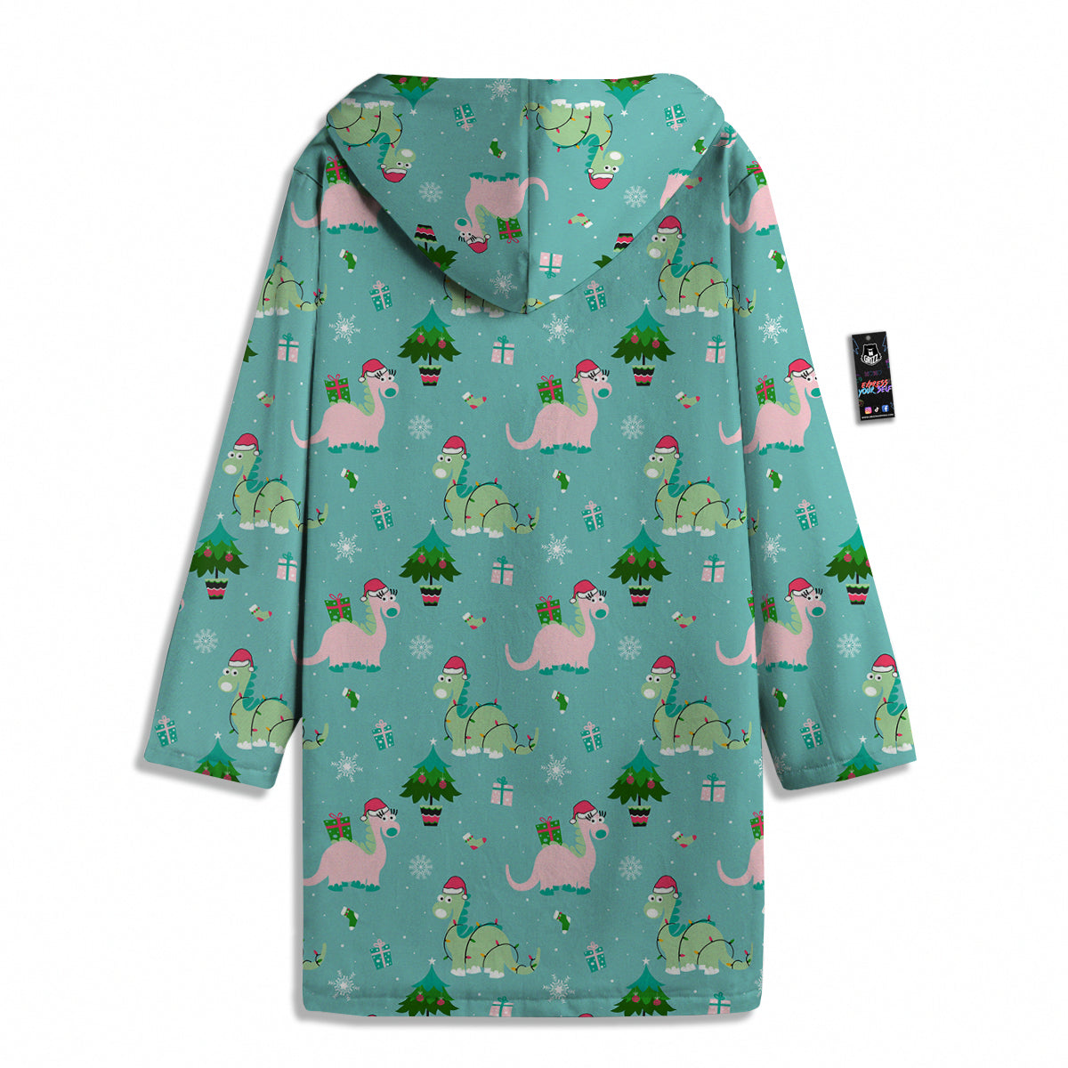 Dinosaur Xmas Print Pattern Men's Windbreaker Jacket-grizzshop