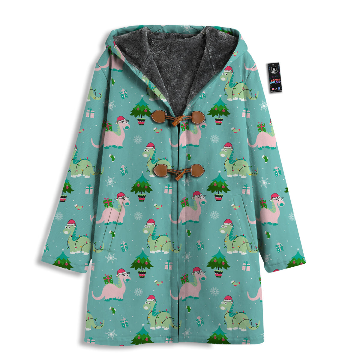 Dinosaur Xmas Print Pattern Men's Windbreaker Jacket-grizzshop