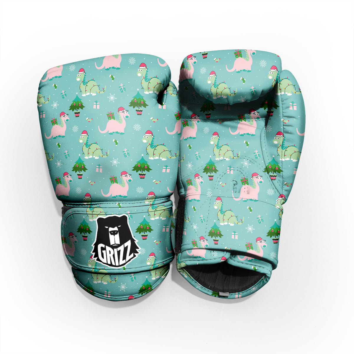 Dinosaur Xmas Print Pattern Pro Boxing Glove