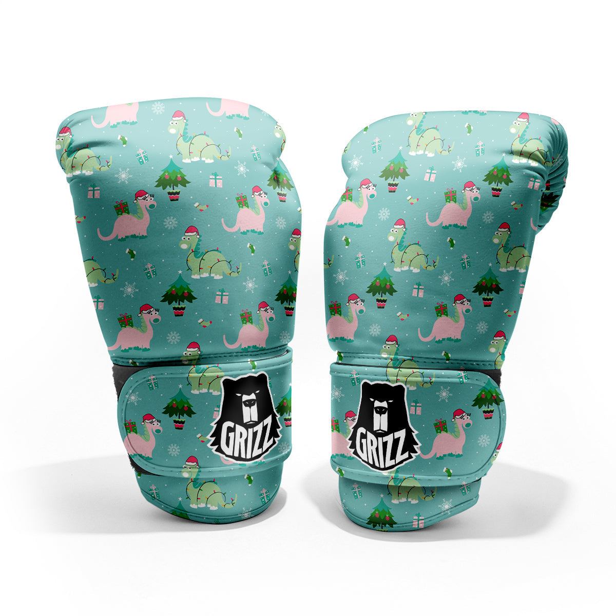 Dinosaur Xmas Print Pattern Pro Boxing Glove