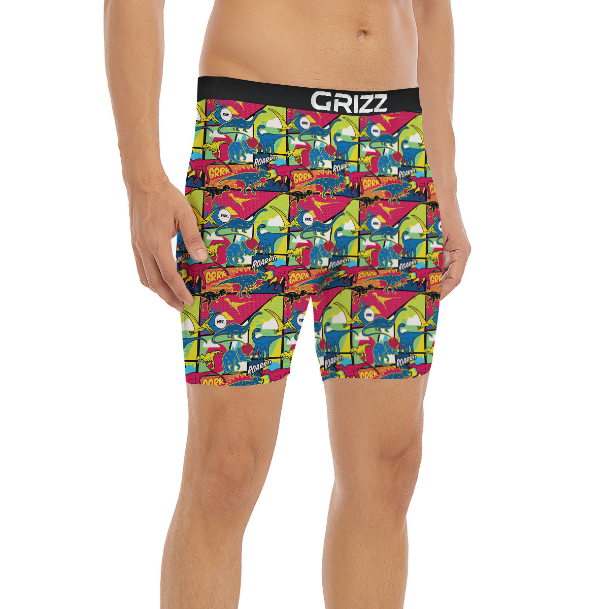 Dinosaurs Comic Print Pattern Boxer Briefs-grizzshop