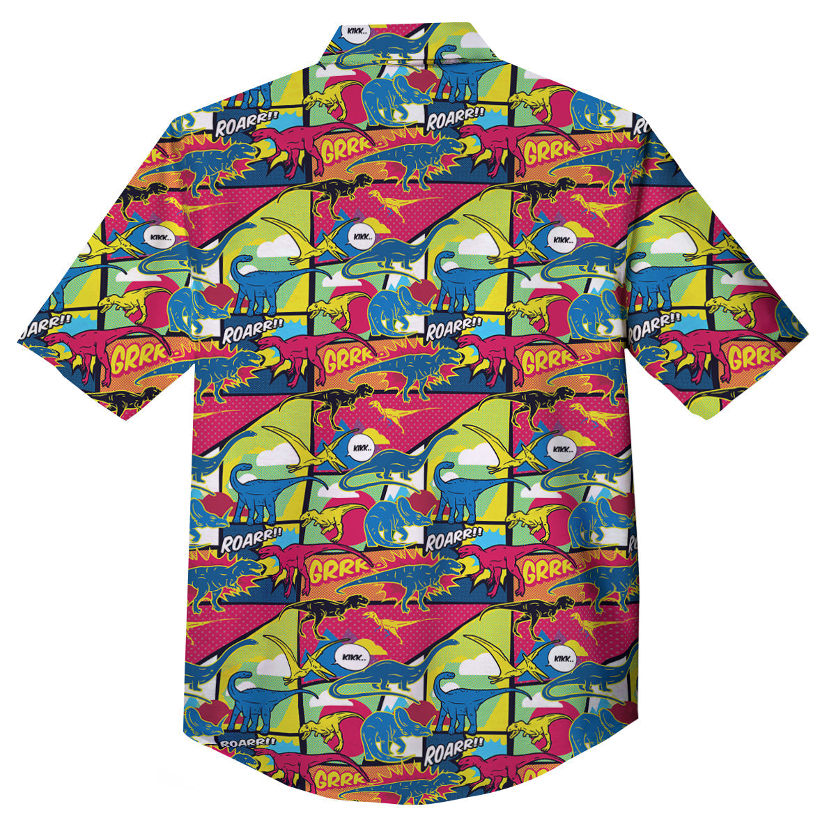 Dinosaurs Comic Print Pattern Button Up Shirt-grizzshop