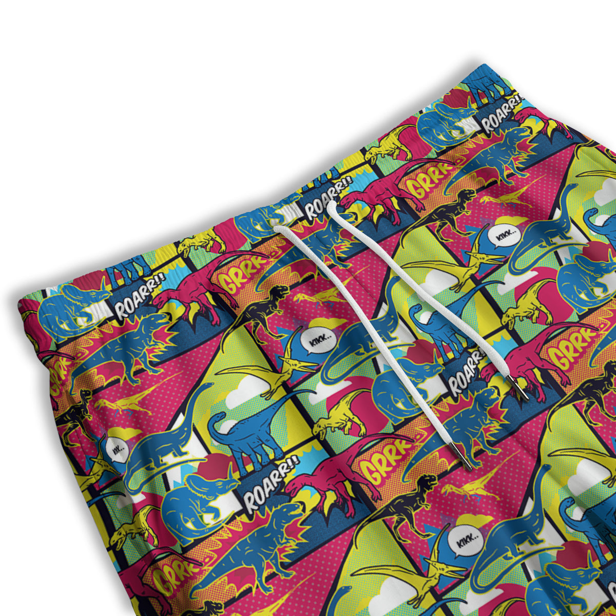 Dinosaurs Comic Print Pattern Men's Athletic Shorts
