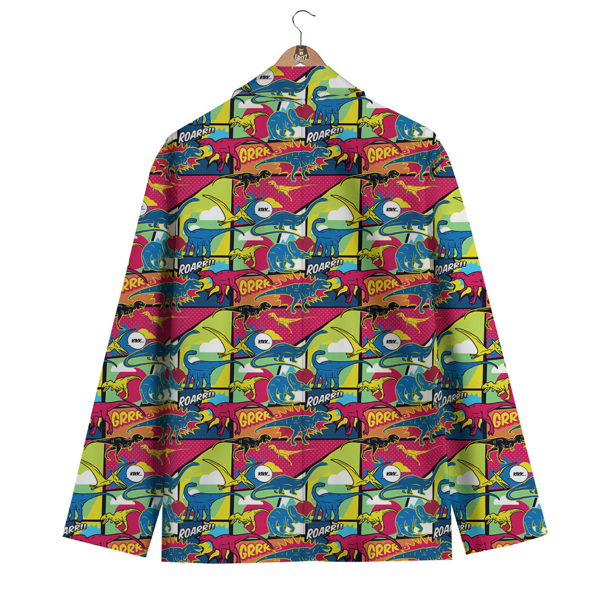 Dinosaurs Comic Print Pattern Men's Blazer-grizzshop