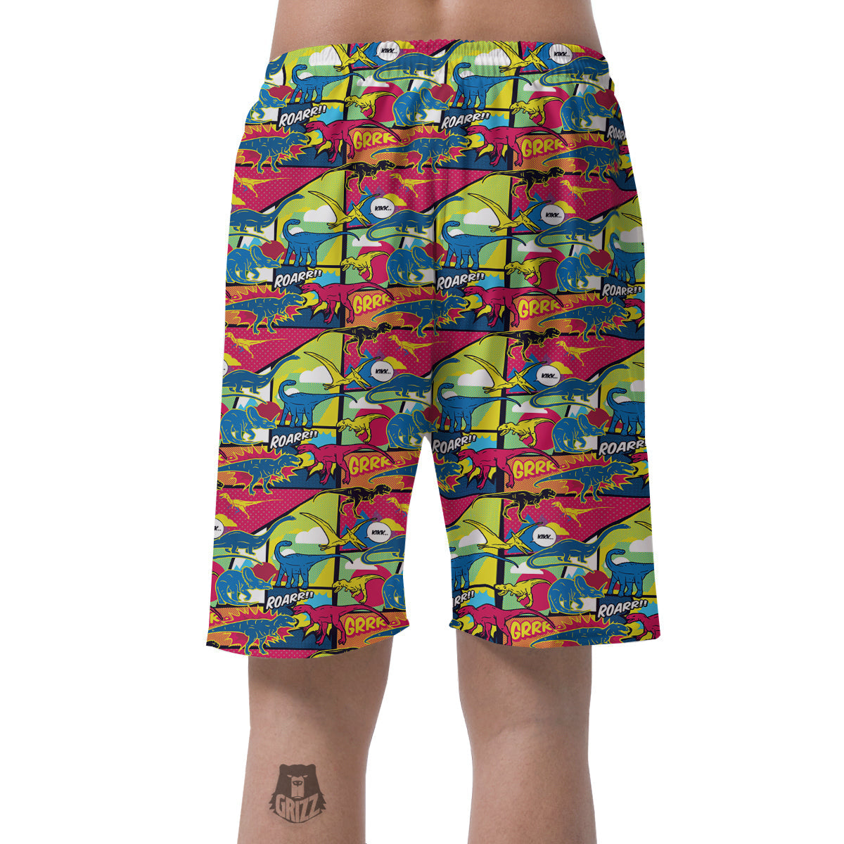 Dinosaurs Comic Print Pattern Men's Shorts-grizzshop