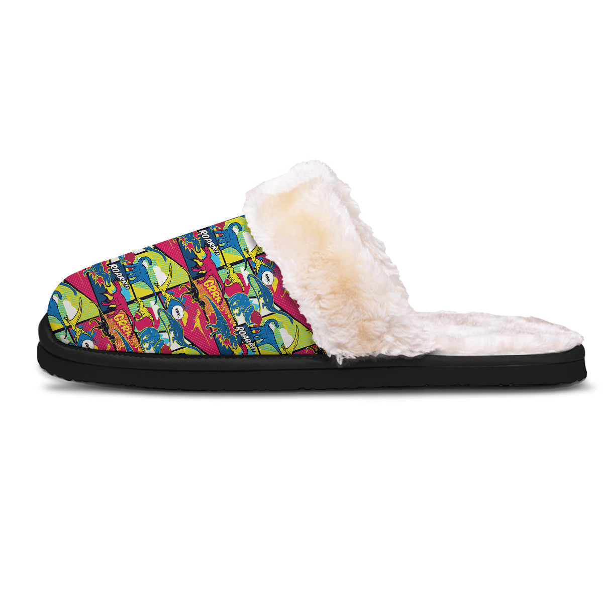 Dinosaurs Comic Print Pattern Slippers-grizzshop